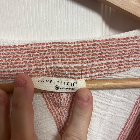 Lovestitch Muted Red and White Striped Midi Dress - Picture 4 of 11